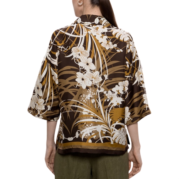 Max Mara Studio Darsena Kortærmet Skjorte, Brown Printed